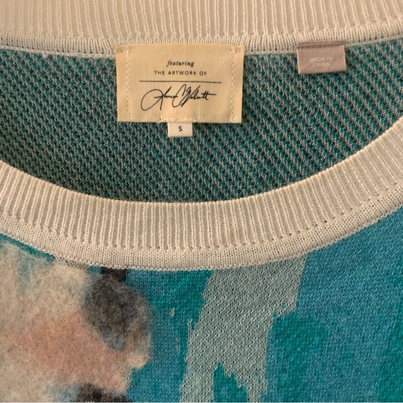 Anthropologie Artwork Lauren C Walcott Wool Blend Mixed Media Lama Sweater - Picture 10 of 11